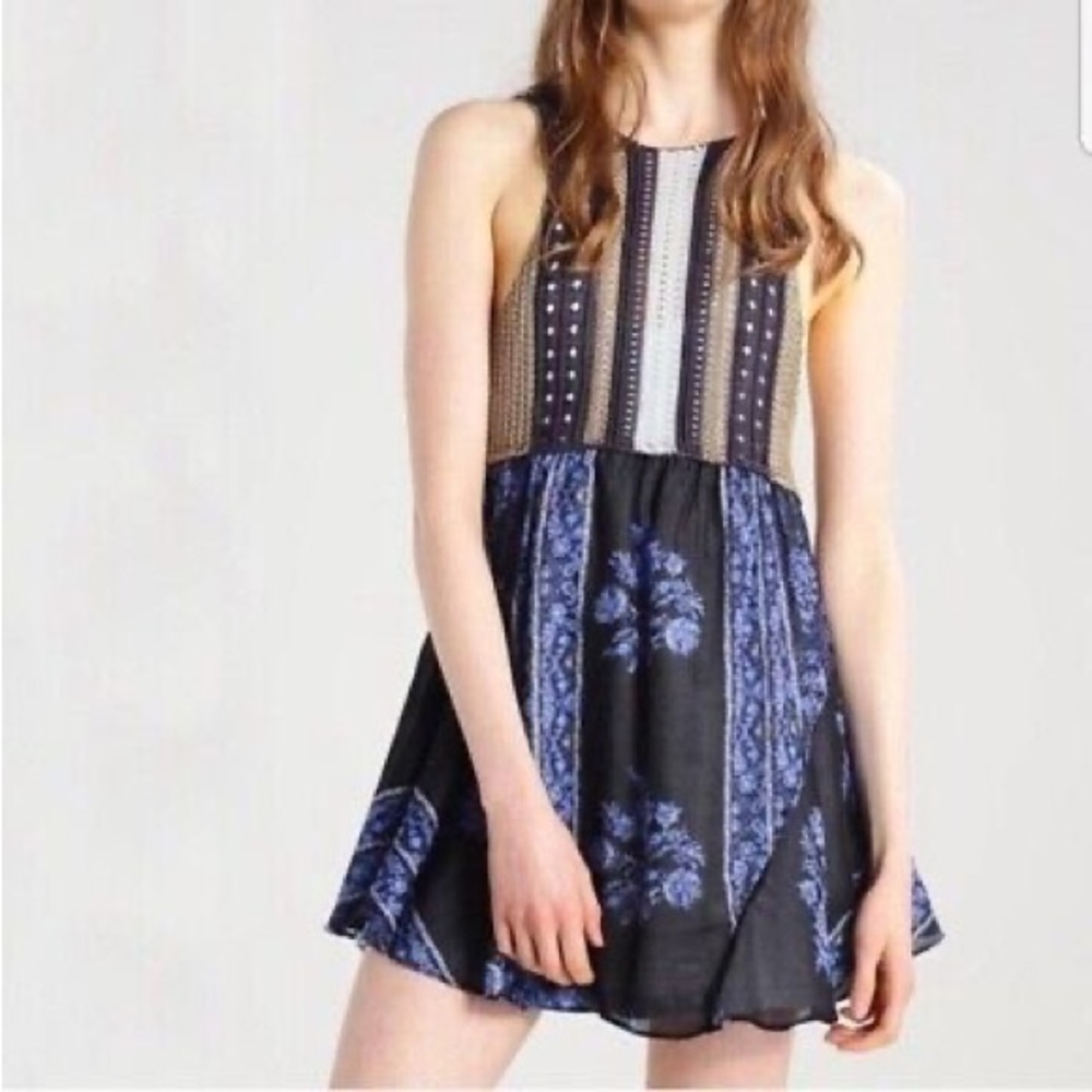 Free People Katie Dress in blue Crochet